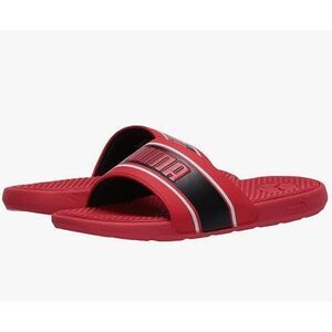 PUMA Unisex Cool Cat Slide Sandal High Risk Red Black White Size 4